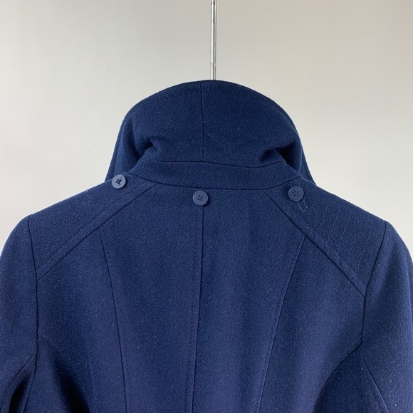 Michael Michael Kors Petite Navy Blue Wool-blend Belted Walker Coat Size 6 - Picture 7 of 11